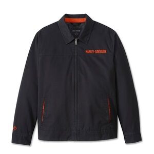 Harley-Davidson Men's Black Jacket with Orange Logo
